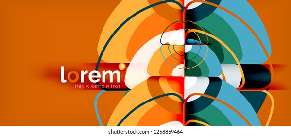Circles and triangles geometric abstract background. Trendy abstract layout template for business or technology presentation or web brochure cover, wallpaper. Vector illustration