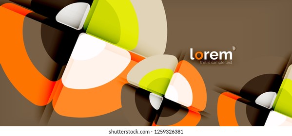 Círculos e triângulos com fundo abstrato geométrico. Modelo de layout abstrato moderno para apresentação de negócios ou tecnologia ou capa de brochura da web, papel de parede. Ilustração vetorial