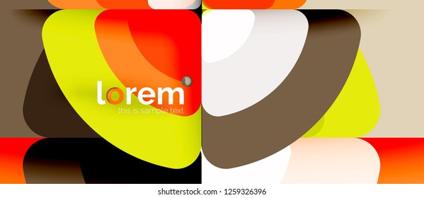 Kreise und Dreiecke, geometrischer abstrakter Hintergrund. Trendy abstrakte Layout-Vorlage für Geschäfts- oder Technologiepräsentation oder Web-Broschüre Titelbild, Bildschirmhintergrund. Vektorgrafik