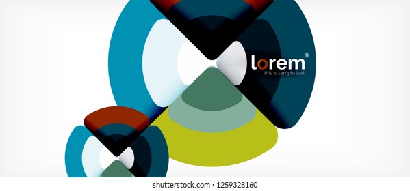 Circles and triangles geometric abstract background. Trendy abstract layout template for business or technology presentation or web brochure cover, wallpaper. Vector illustration