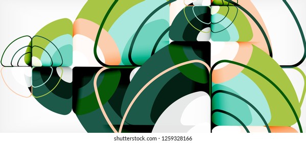 Circles and triangles geometric abstract background. Trendy abstract layout template for business or technology presentation or web brochure cover, wallpaper. Vector illustration