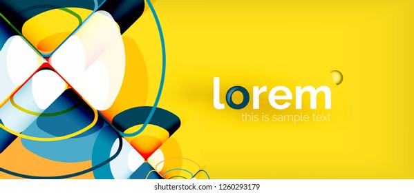 Circles and triangles geometric abstract background. Trendy abstract layout template for business or technology presentation or web brochure cover, wallpaper. Vector illustration