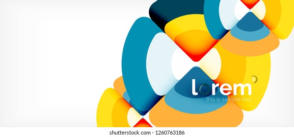 Círculos y triángulos de fondo abstracto geométrico. Plantilla de diseño abstracto de moda para presentación de negocios o tecnología o portada de folletos web, fondo de pantalla. Ilustración del vector