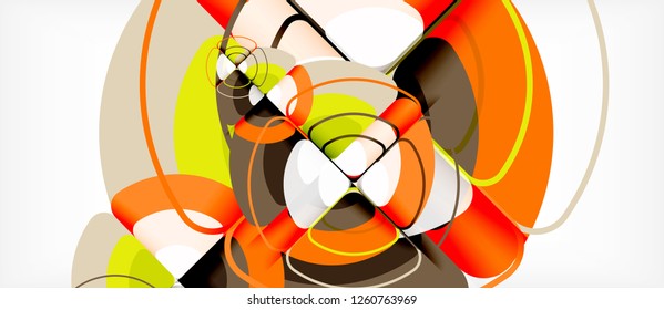 Circles and triangles geometric abstract background. Trendy abstract layout template for business or technology presentation or web brochure cover, wallpaper. Vector illustration