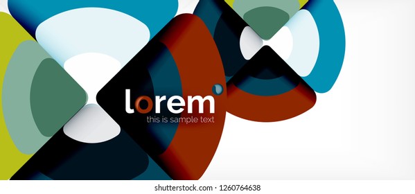 Circles and triangles geometric abstract background. Trendy abstract layout template for business or technology presentation or web brochure cover, wallpaper. Vector illustration