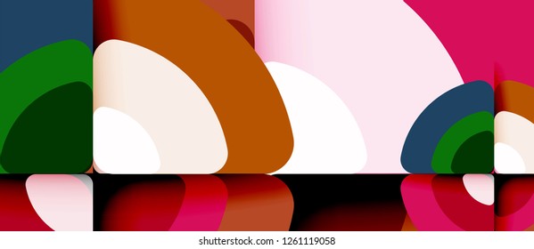 Circles and triangles geometric abstract background. Trendy abstract layout template for business or technology presentation or web brochure cover, wallpaper. Vector illustration