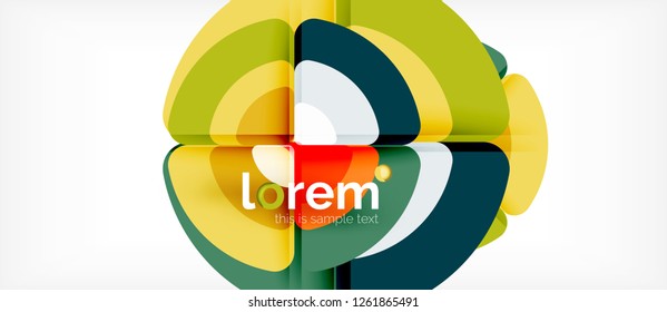 Kreise und Dreiecke, geometrischer abstrakter Hintergrund. Trendy abstrakte Layout-Vorlage für Geschäfts- oder Technologiepräsentation oder Web-Broschüre Titelbild, Bildschirmhintergrund. Vektorgrafik