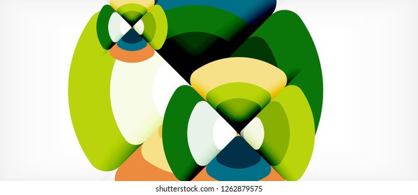 Circles and triangles geometric abstract background. Trendy abstract layout template for business or technology presentation or web brochure cover, wallpaper. Vector illustration