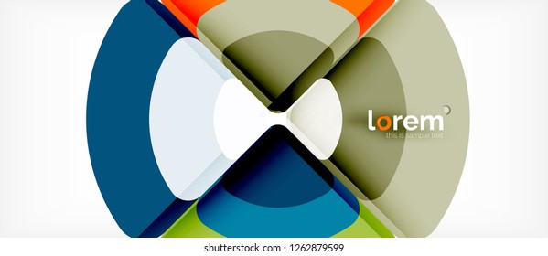 Círculos y triángulos de fondo abstracto geométrico. Plantilla de diseño abstracto de moda para presentación de negocios o tecnología o portada de folletos web, fondo de pantalla. Ilustración del vector