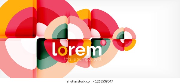 Circles and triangles geometric abstract background. Trendy abstract layout template for business or technology presentation or web brochure cover, wallpaper. Vector illustration