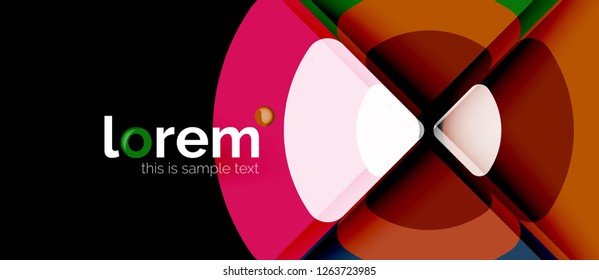 Circles and triangles geometric abstract background. Trendy abstract layout template for business or technology presentation or web brochure cover, wallpaper. Vector illustration