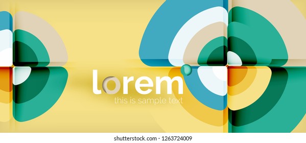 Círculos y triángulos de fondo abstracto geométrico. Plantilla de diseño abstracto de moda para presentación de negocios o tecnología o portada de folletos web, fondo de pantalla. Ilustración del vector