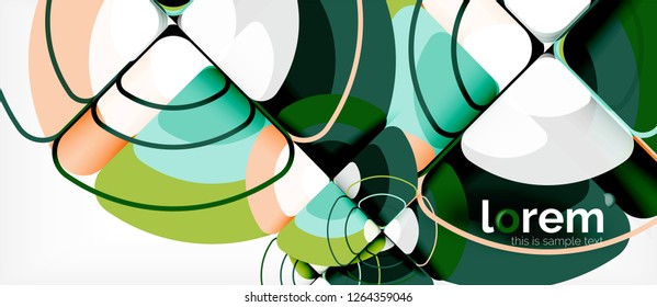 Circles and triangles geometric abstract background. Trendy abstract layout template for business or technology presentation or web brochure cover, wallpaper. Vector illustration