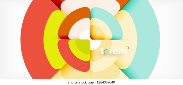 Círculos y triángulos de fondo abstracto geométrico. Plantilla de diseño abstracto de moda para presentación de negocios o tecnología o portada de folletos web, fondo de pantalla. Ilustración del vector
