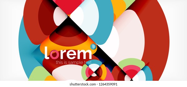 Circles and triangles geometric abstract background. Trendy abstract layout template for business or technology presentation or web brochure cover, wallpaper. Vector illustration