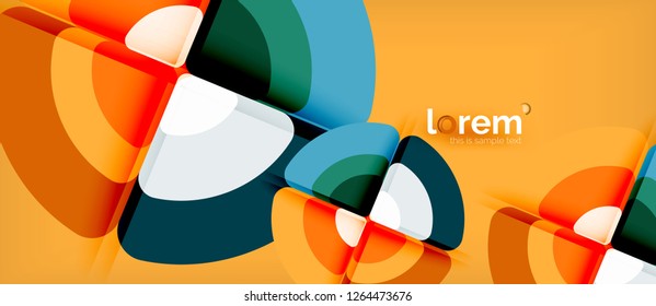 Circles and triangles geometric abstract background. Trendy abstract layout template for business or technology presentation or web brochure cover, wallpaper. Vector illustration