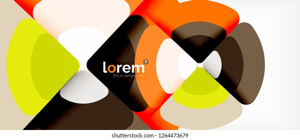 Círculos y triángulos de fondo abstracto geométrico. Plantilla de diseño abstracto de moda para presentación de negocios o tecnología o portada de folletos web, fondo de pantalla. Ilustración del vector