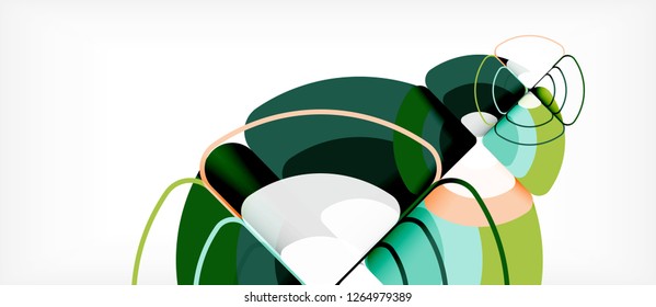 Circles and triangles geometric abstract background. Trendy abstract layout template for business or technology presentation or web brochure cover, wallpaper. Vector illustration