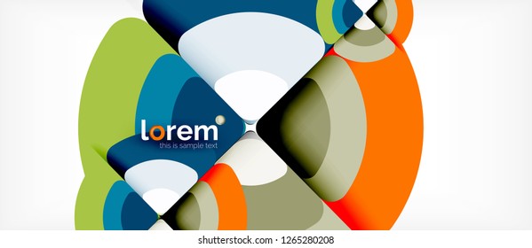 Circles and triangles geometric abstract background. Trendy abstract layout template for business or technology presentation or web brochure cover, wallpaper. Vector illustration