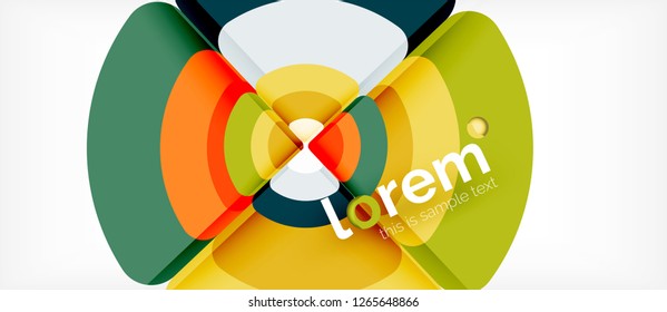 Círculos y triángulos de fondo abstracto geométrico. Plantilla de diseño abstracto de moda para presentación de negocios o tecnología o portada de folletos web, fondo de pantalla. Ilustración del vector