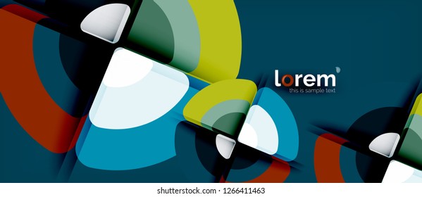 Circles and triangles geometric abstract background. Trendy abstract layout template for business or technology presentation or web brochure cover, wallpaper. Vector illustration