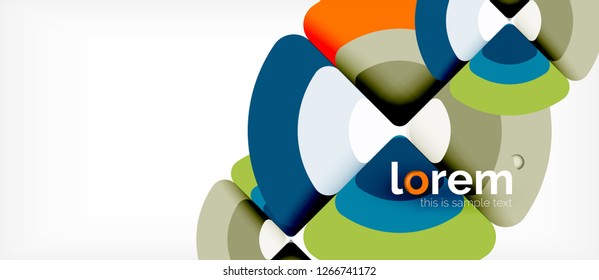 Circles and triangles geometric abstract background. Trendy abstract layout template for business or technology presentation or web brochure cover, wallpaper. Vector illustration