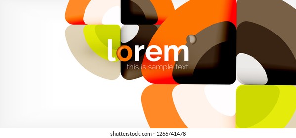 Kreise und Dreiecke, geometrischer abstrakter Hintergrund. Trendy abstrakte Layout-Vorlage für Geschäfts- oder Technologiepräsentation oder Web-Broschüre Titelbild, Bildschirmhintergrund. Vektorgrafik
