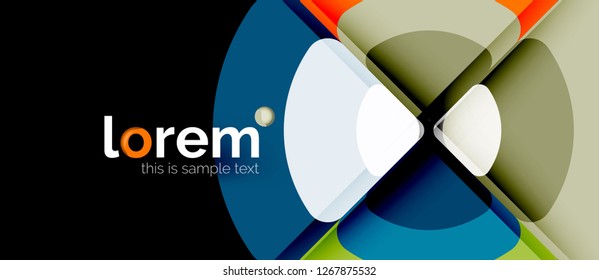 Circles and triangles geometric abstract background. Trendy abstract layout template for business or technology presentation or web brochure cover, wallpaper. Vector illustration
