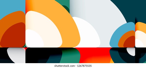 Circles and triangles geometric abstract background. Trendy abstract layout template for business or technology presentation or web brochure cover, wallpaper. Vector illustration