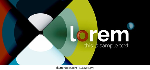 Círculos y triángulos de fondo abstracto geométrico. Plantilla de diseño abstracto de moda para presentación de negocios o tecnología o portada de folletos web, fondo de pantalla. Ilustración del vector