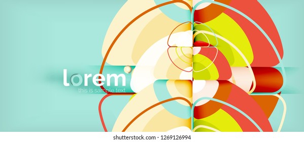 Circles and triangles geometric abstract background. Trendy abstract layout template for business or technology presentation or web brochure cover, wallpaper. Vector illustration