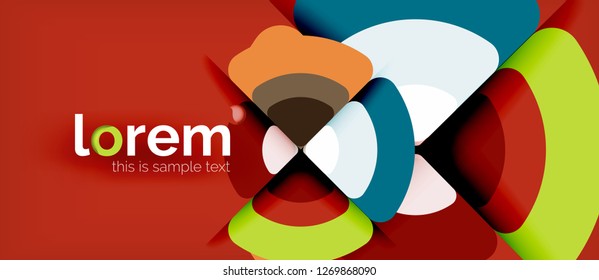 Circles and triangles geometric abstract background. Trendy abstract layout template for business or technology presentation or web brochure cover, wallpaper. Vector illustration
