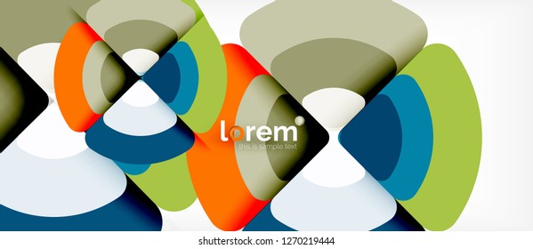 Círculos y triángulos de fondo abstracto geométrico. Plantilla de diseño abstracto de moda para presentación de negocios o tecnología o portada de folletos web, fondo de pantalla. Ilustración del vector