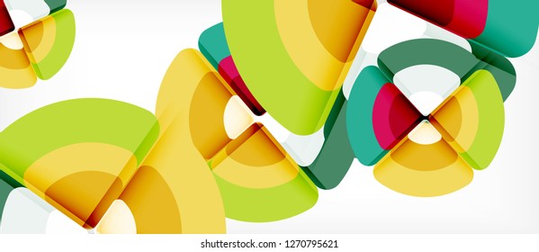 Círculos y triángulos de fondo abstracto geométrico. Plantilla de diseño abstracto de moda para presentación de negocios o tecnología o portada de folletos web, fondo de pantalla. Ilustración del vector