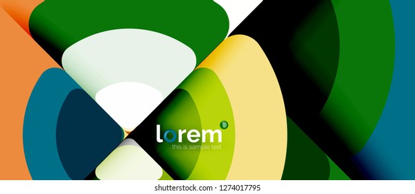Circles and triangles geometric abstract background. Trendy abstract layout template for business or technology presentation or web brochure cover, wallpaper. Vector illustration