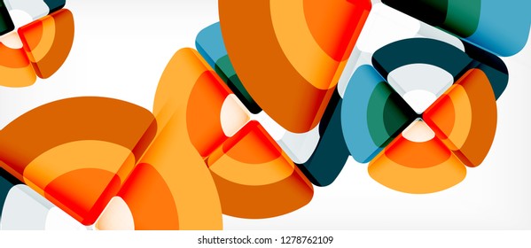 Circles and triangles geometric abstract background. Trendy abstract layout template for business or technology presentation or web brochure cover, wallpaper. Vector illustration
