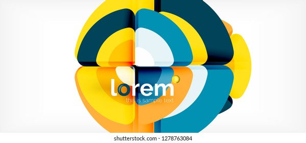 Kreise und Dreiecke, geometrischer abstrakter Hintergrund. Trendy abstrakte Layout-Vorlage für Geschäfts- oder Technologiepräsentation oder Web-Broschüre Titelbild, Bildschirmhintergrund. Vektorgrafik