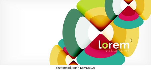 Círculos y triángulos de fondo abstracto geométrico. Plantilla de diseño abstracto de moda para presentación de negocios o tecnología o portada de folletos web, fondo de pantalla. Ilustración del vector