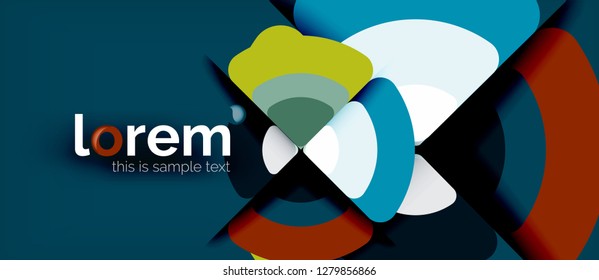 Circles and triangles geometric abstract background. Trendy abstract layout template for business or technology presentation or web brochure cover, wallpaper. Vector illustration