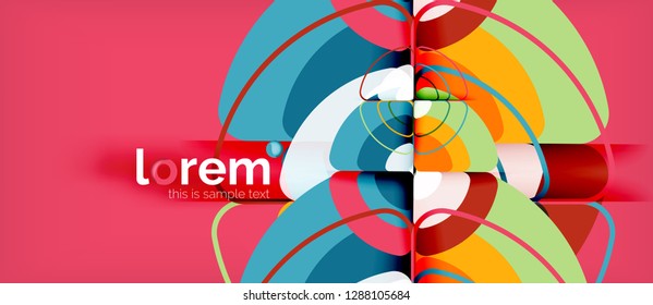 Circles and triangles geometric abstract background. Trendy abstract layout template for business or technology presentation or web brochure cover, wallpaper. Vector illustration