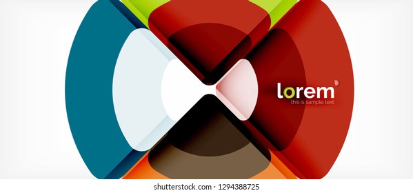 Kreise und Dreiecke, geometrischer abstrakter Hintergrund. Trendy abstrakte Layout-Vorlage für Geschäfts- oder Technologiepräsentation oder Web-Broschüre Titelbild, Bildschirmhintergrund. Vektorgrafik