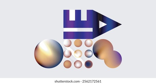 Circles and triangles modern art. Vector Illustration For Wallpaper, Banner, Background, Card, Book Illustration, landing page
