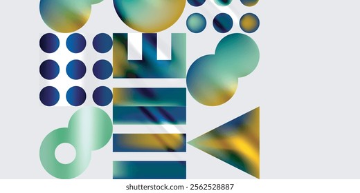 Circles and triangles modern art. Vector Illustration For Wallpaper, Banner, Background, Card, Book Illustration, landing page