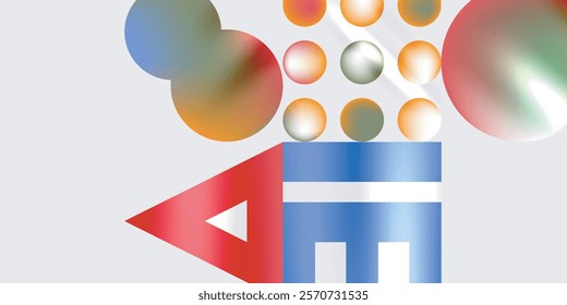 Circles and triangles modern art. Vector Illustration For Wallpaper, Banner, Background, Card, Book Illustration, landing page