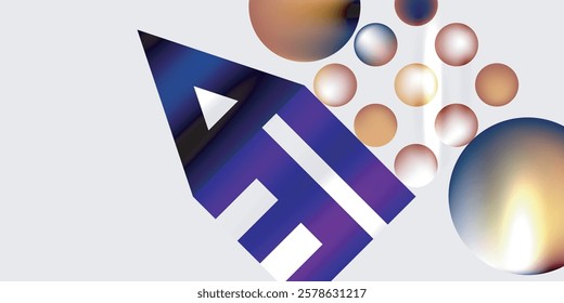 Circles and triangles modern art. Vector Illustration For Wallpaper, Banner, Background, Card, Book Illustration, landing page