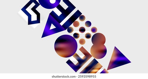Circles and triangles modern art. Vector Illustration For Wallpaper, Banner, Background, Card, Book Illustration, landing page