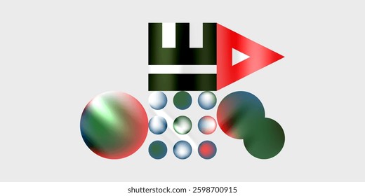 Circles and triangles modern art. Vector Illustration For Wallpaper, Banner, Background, Card, Book Illustration, landing page