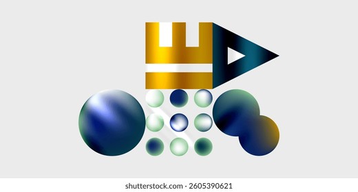 Circles and triangles modern art. Vector Illustration For Wallpaper, Banner, Background, Card, Book Illustration, landing page