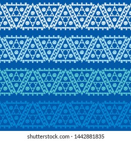 Circles in triangles. Polka dot. Ethnic boho seamless pattern. Lace. Embroidery on fabric. Patchwork texture. Traditional ornament. Tribal pattern. Folk motif. Can be used for wallpaper, textile.