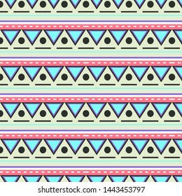 Circles in triangles. Polka dot. Ethnic traditional seamless pattern,Lace Embroidery on fabric. Patchwork texture. Traditional ornament. Tribal pattern. Folk motif for wallpaper,textile,fabric, poster